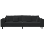 Sofá de terciopelo con cojín con almohada Negro 208 cm