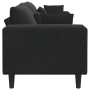 Sofá de terciopelo con cojín con almohada Negro 208 cm
