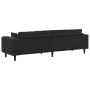 Sofá de terciopelo con cojín con almohada Negro 208 cm
