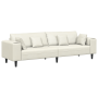Sofá de terciopelo con cojín con almohada Crema 208 cm