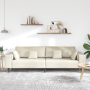 Sofá de terciopelo con cojín con almohada Crema 208 cm