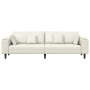 Sofá de terciopelo con cojín con almohada Crema 208 cm