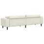 Sofá de terciopelo con cojín con almohada Crema 208 cm