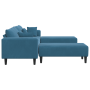 Sofá de terciopelo con cojín con almohada 3 pcs Azul 208 cm