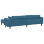 Sofá de terciopelo con cojín con almohada 3 pcs Azul 208 cm