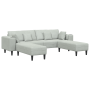 Sofá de terciopelo con cojín 3 pcs Gris Claro 208 cm Terciopelo