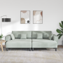 Sofá de terciopelo con cojín 3 pcs Gris Claro 208 cm Terciopelo