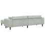 Sofá de terciopelo con cojín 3 pcs Gris Claro 208 cm Terciopelo