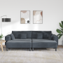 Sofá de terciopelo 3 pcs Gris oscuro 208 cm Terciopelo