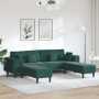 Sofá de terciopelo 3 pcs Verde oscuro 208 cm Terciopelo