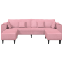 Sofá de terciopelo con cojín con almohada 3 pcs Rosa 208 cm