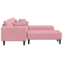 Sofá de terciopelo con cojín con almohada 3 pcs Rosa 208 cm