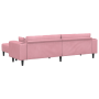 Sofá de terciopelo con cojín con almohada 3 pcs Rosa 208 cm