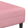 Sofá de terciopelo con cojín con almohada 3 pcs Rosa 208 cm