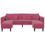 Sofá de terciopelo con cojín 3 pcs Rojo vino 208 cm Terciopelo