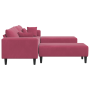 Sofá de terciopelo con cojín 3 pcs Rojo vino 208 cm Terciopelo