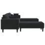 Sofá de terciopelo con cojín con almohada 3 pcs Negro 208 cm