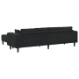 Sofá de terciopelo con cojín con almohada 3 pcs Negro 208 cm
