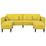 Sofá de terciopelo con cojín 3 pcs Amarillo 208 cm Terciopelo