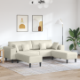 Sofá de terciopelo con cojín con almohada 3 pcs Crema 208 cm