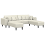 Sofá de terciopelo con cojín con almohada 3 pcs Crema 208 cm