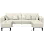 Sofá de terciopelo con cojín con almohada 3 pcs Crema 208 cm