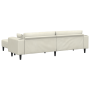 Sofá de terciopelo con cojín con almohada 3 pcs Crema 208 cm