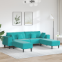 Sofá de terciopelo con cojín 3 pcs Turquesa 208 cm Terciopelo