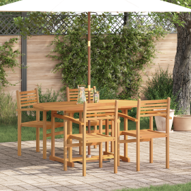 Conjunto de Comedor de Jardín 5 pcs Marrón