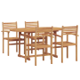 Conjunto de Comedor de Jardín 5 pcs Marrón