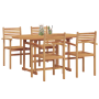 Conjunto de Comedor de Jardín 5 pcs Marrón