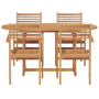 Conjunto de Comedor de Jardín 5 pcs Marrón