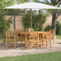 Conjunto de Comedor de Jardín 7 pcs Marrón