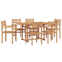Conjunto de Comedor de Jardín 7 pcs Marrón