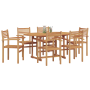Conjunto de Comedor de Jardín 7 pcs Marrón