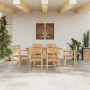 Conjunto de Comedor de Jardín 7 pcs Marrón