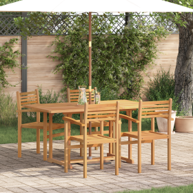Conjunto de Comedor de Jardín 5 pcs Marrón