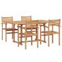 Conjunto de Comedor de Jardín 5 pcs Marrón