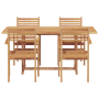 Conjunto de Comedor de Jardín 5 pcs Marrón