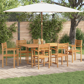 Conjunto de Comedor de Jardín 7 pcs Marrón