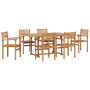 Conjunto de Comedor de Jardín 7 pcs Marrón