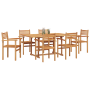 Conjunto de Comedor de Jardín 7 pcs Marrón