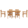 Conjunto de Comedor de Jardín 7 pcs Marrón
