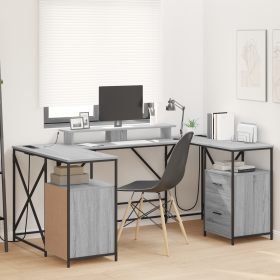 Escritorio Gris sonoma 182 x 101 x 87.5 cm Madera contrachapada