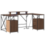 Escritorio con cajón con almacenamiento Roble Marrón 182 x 101