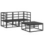 Conjunto de sofá de jardín 3 pcs Negro 70 x 70 x 32 cm Aluminio