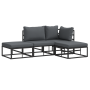 Conjunto de sofá de jardín 4 pcs Negro 211.5 x 141.5 x 71 cm
