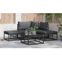 Conjunto de sofá de jardín 4 pcs Negro 211.5 x 141.5 x 71 cm
