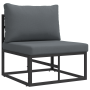 Conjunto de sofá de jardín 4 pcs Negro 211.5 x 141.5 x 71 cm