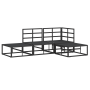 Conjunto de sofá de jardín 4 pcs Negro 211.5 x 141.5 x 71 cm